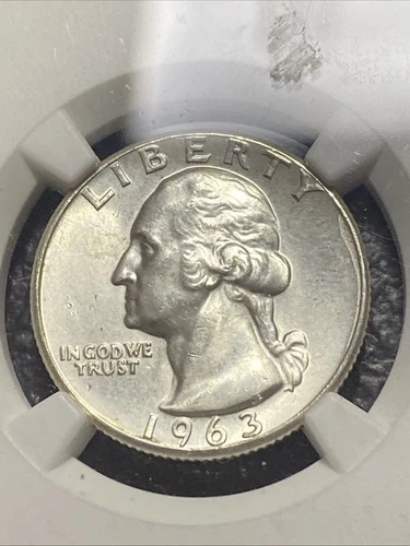💎 1963 Washington Silver Quarter 'Type B Reverse' NGC MS64