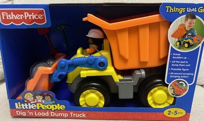 Fisher Price Little People Dig 'n Load Dump Truck Vehicle Toy w Michael fig NIP