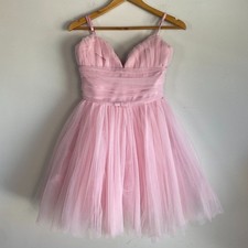 Fashion Nova Tulle Pink Balletcore Mini Dress Small Princess Coquette Bow Whimsi