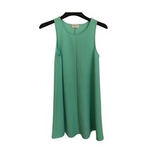 Green Sleeveless Dress Everly Mint Short Shift Size Medium Diagonal Texture