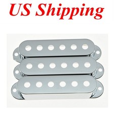 3-Pack 50mm Pole Spacing ST Guitar Single Coil Pickup Covers Chrome for Strat