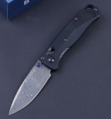 535 Taschenmesser  Aluminium Griff  Schwarz Damaststahl Klinge Axis Lock Knife