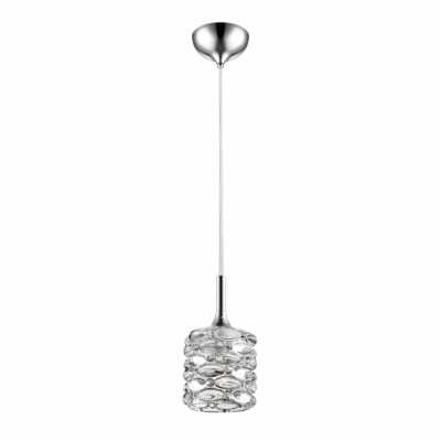 Z-Lite  907MP  Dawson Chrome Single Light  3-3/4'' Wide  Wavey Glass Mini Pendant