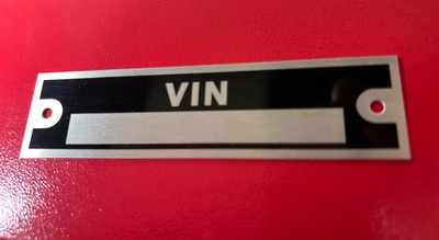 1 BLANK Serial Number Car Hot Rod Trailer Frame Plate Model # ID Tag-As Pictured