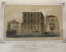 Stampa Antica Ca 1850 PALAZZO GRIMANI VENEZIA Moro/Kier