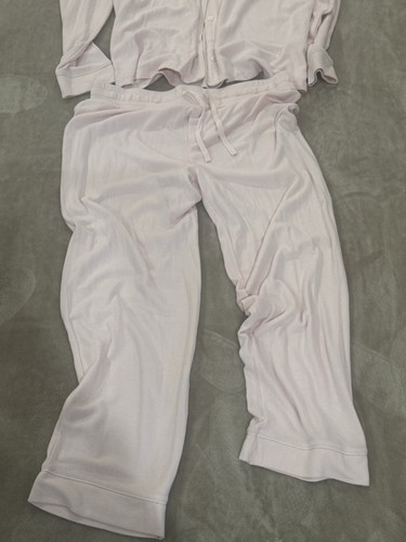 NWT Papinelle womens pajama set size Large pink shirt + pants Full Length - Picture 5 of 6