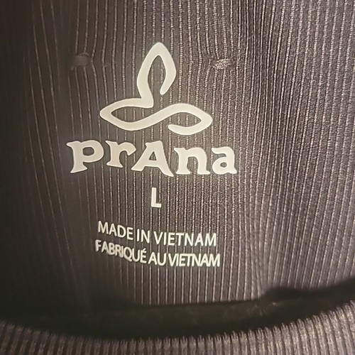 Prana heathered black ribbed bodycon dress Sz L - Picture 8 of 9