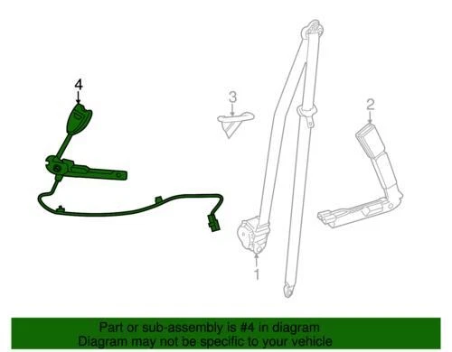 Tensor de cinturón de seguridad de conductor base Chevrolet Pontiac 19352495 genuino GM 2008-2012 Foto 4 de 4