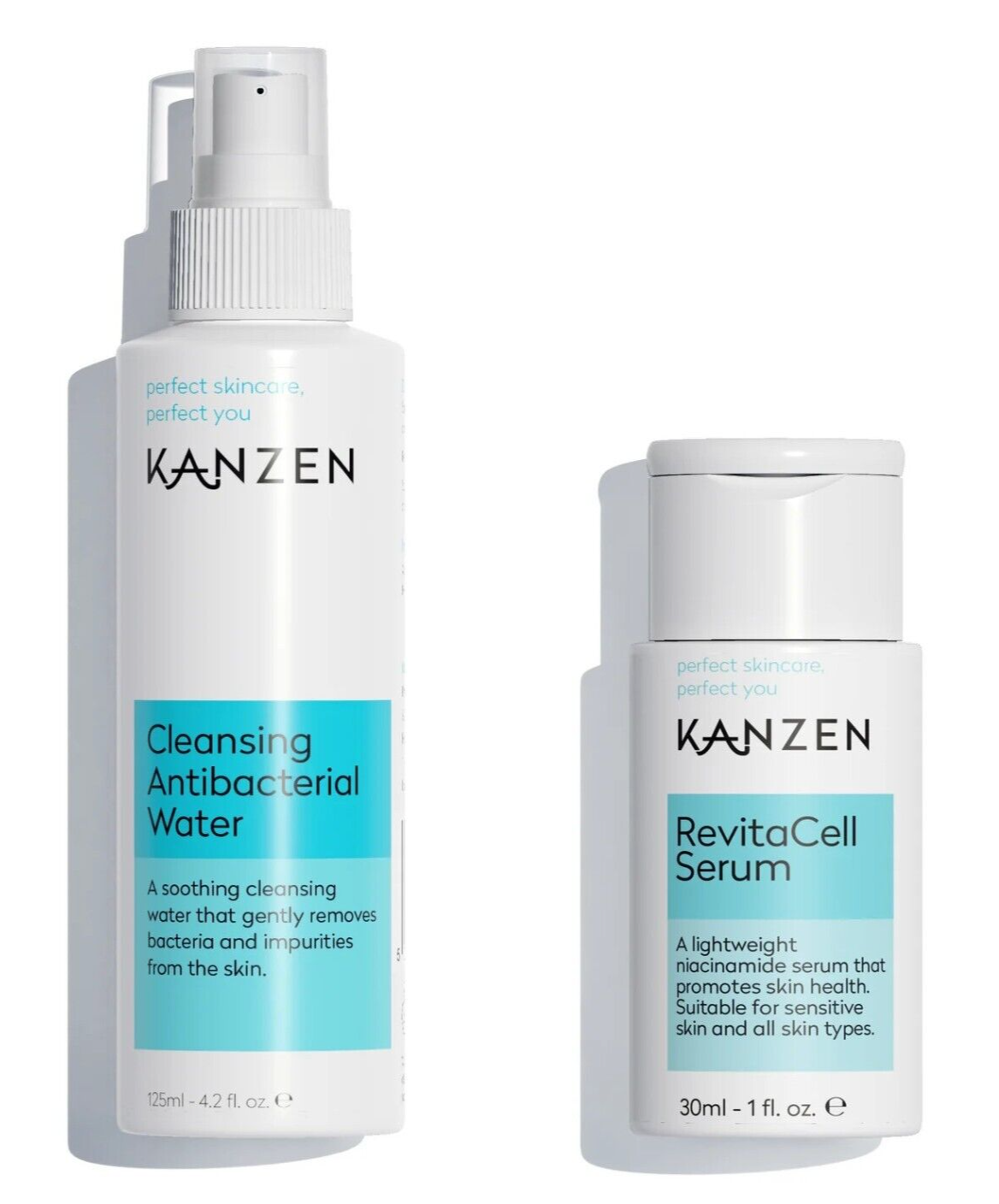 Kanzen Skincare Derma Acne Prevention Bundle Cleansing Water & RevitaCell Serum