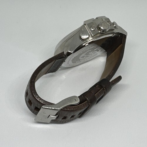 Diesel Mega Chief DZ4308 Mens Brown Leather Analog Dial Quartz Wrist Watch HME77 - Picture 10 of 11
