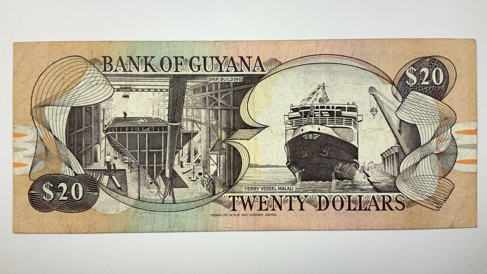 1966-1989 Bank of Guyana 20 Dollars Twenty Dollar Uncirculated Banknote V810