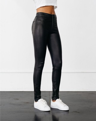 Damen 100%Echt Lammleder Promi Leggings Hose Leder Freizeit Höschen