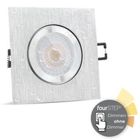 QW-2 Led Einbaustrahler Flach Eckig GebüRstet Bad IP44 Fourstep 5W Neutralweiß