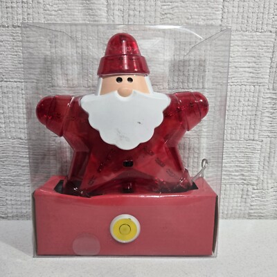 Star Shaped Santa Tree Topper Christmas LED Flashing And Moving Lights New