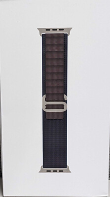 Genuine Apple Watch Band Alpine Loop (49mm) Indigo - Large (Fits 165mm-210mm)