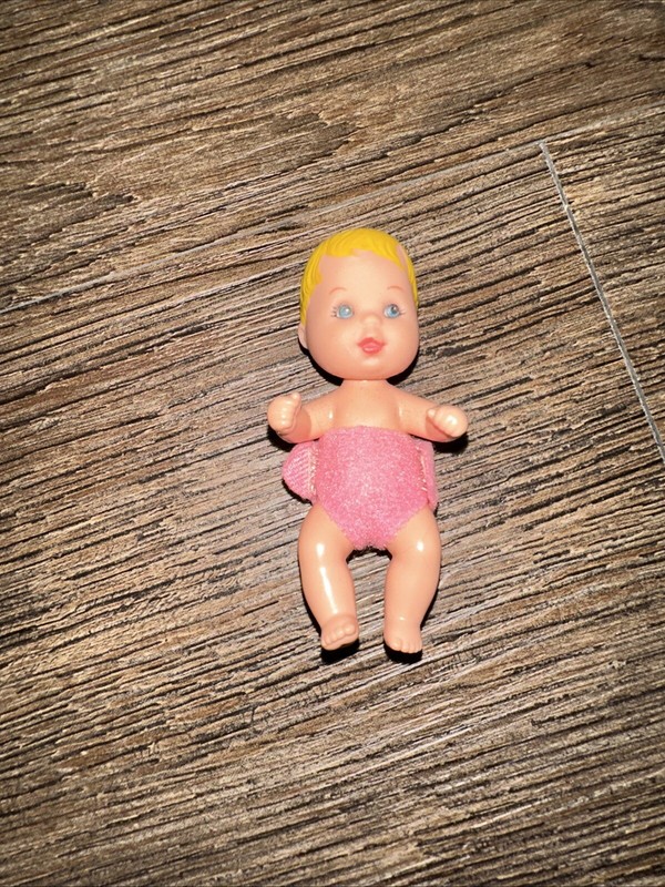 Vintage Barbie Baby Krissy Doll 1973 Happy Family Soft Head Blonde Blue Eyes 
