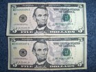 LOT OF TWO FIVE DOLLAR FEDERAL RESERVE NOTES WITH FIVE-OF-A-KIND SERIAL NUMBERS! — photo 3
