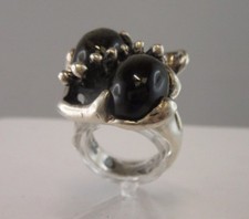 Designer Taxco Ring Mexico Vintage 70s Modernist Silver Size 52 16.6mm