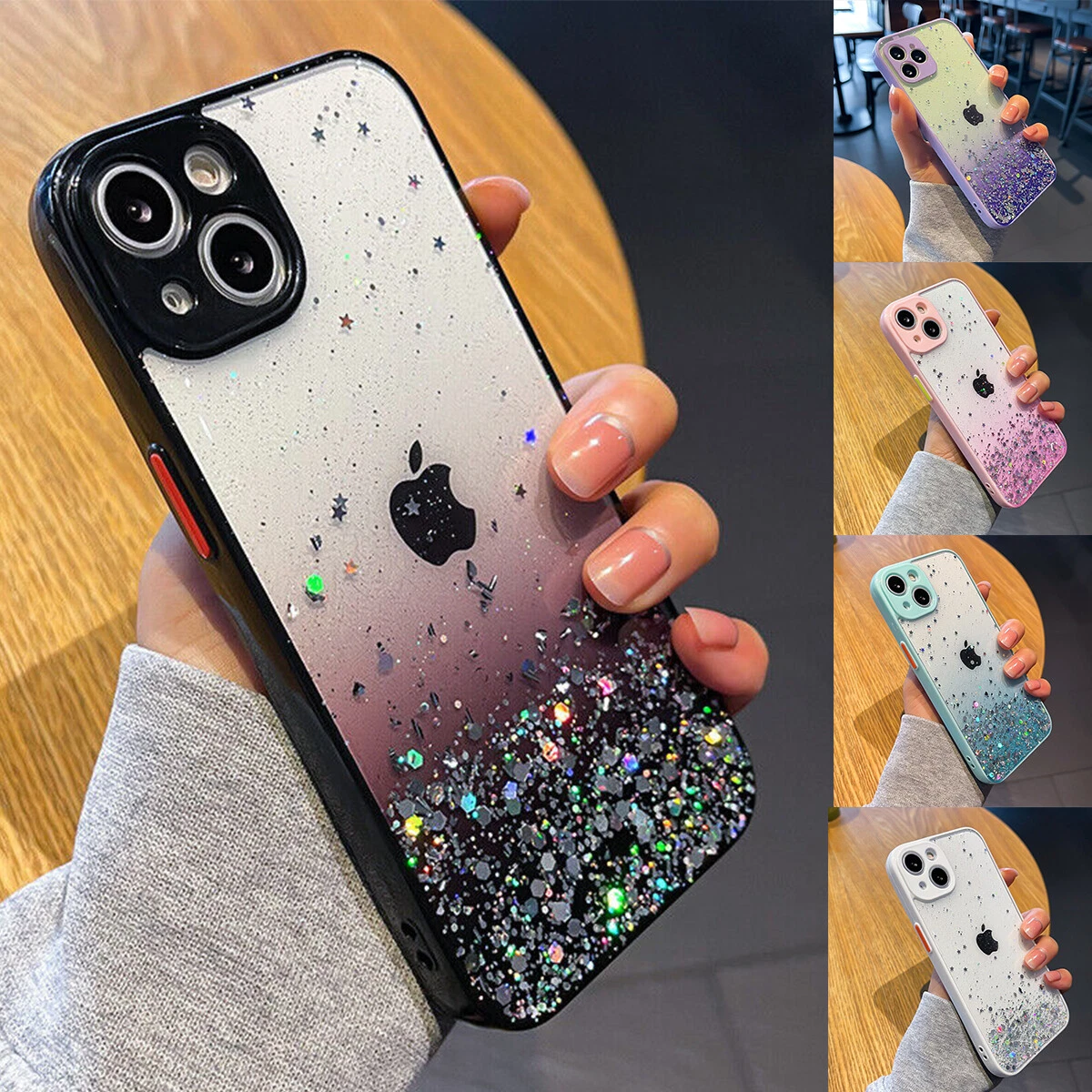 For iPhone 15 Pro Max 14 13 12 11 XR XS 8 7+ Case Glitter Shockproof Clear Cover, fundas iphone 15 pro - Vimarsana News