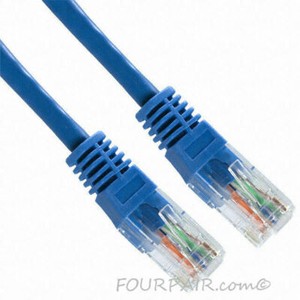 100 Pack Lot 8Ft CAT5e Ethernet Network LAN Patch Cable Cord 350 MHz Blue V2