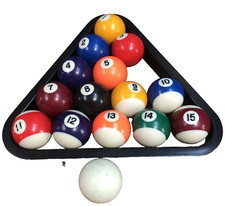 Incomplete Vintage Billiards Pool Ball Set With Rack And Chalk
