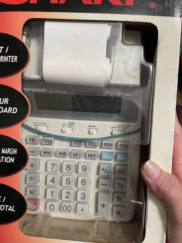 Sharp EL-1750P III Heavy Duty Ribbon Printer Calculator, Brand New In Box - Picture 9 of 12