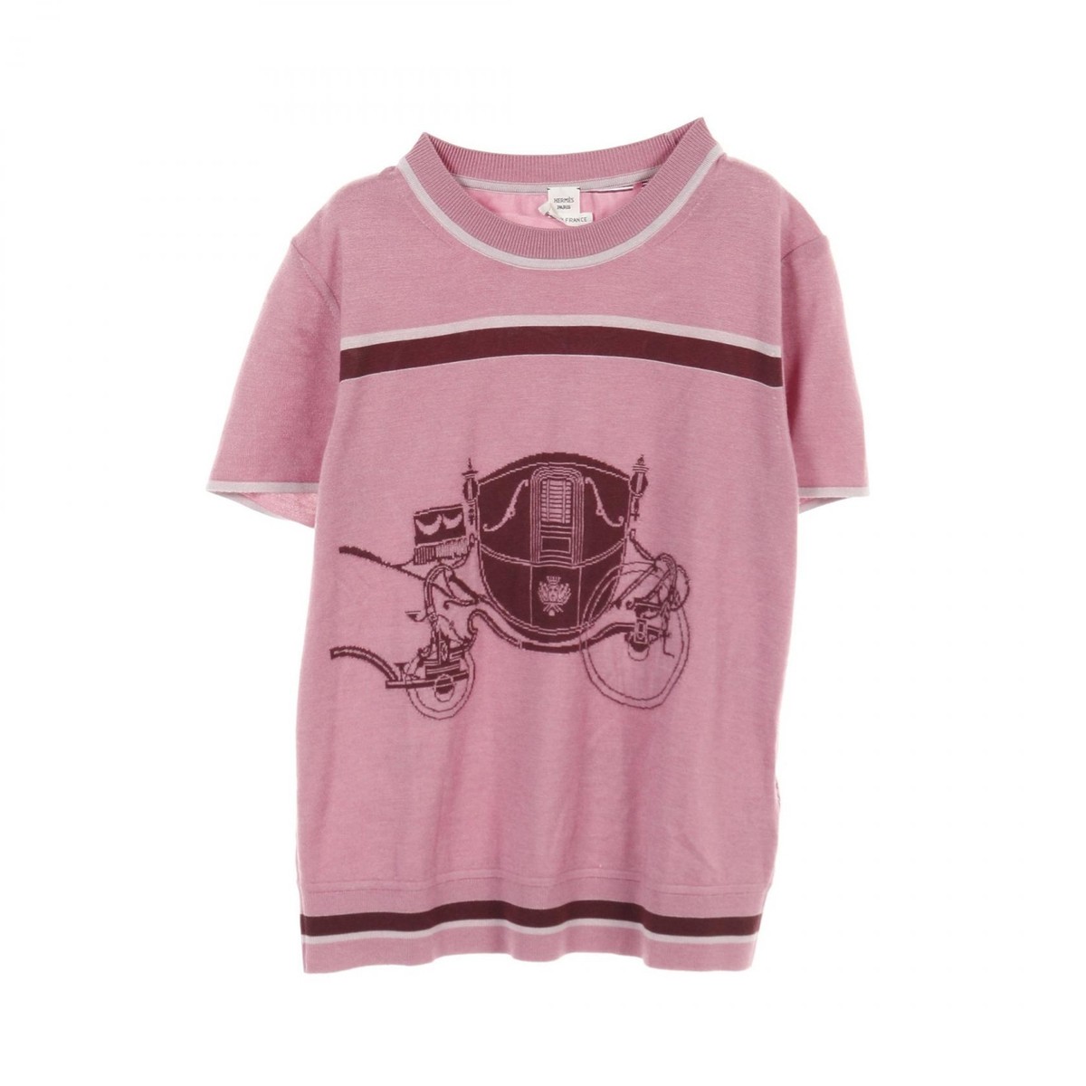 HERMES Twillaine ex-libris T-shirt #36 3E2800D7 silk