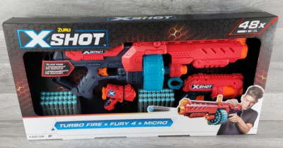 X-Shot Combo Pack - Turbo Fire, Fury 4 and Micro Blasters ZURU