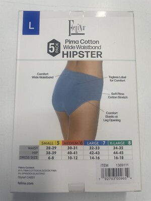 Felina Women's M Stay In Place Hipster Panties 5 Pack - Foto 11