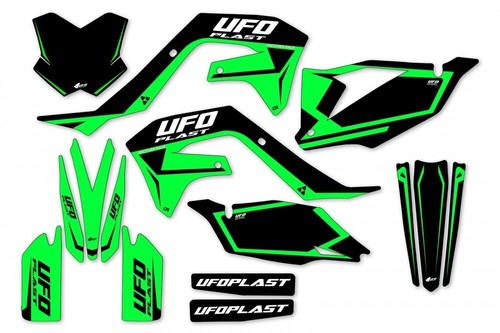 Kit Plastiche + Grafiche Ufo Verde Fluo Kawasaki KX-F 250 2021 2022 2023 Strokes - Foto 3 di 4