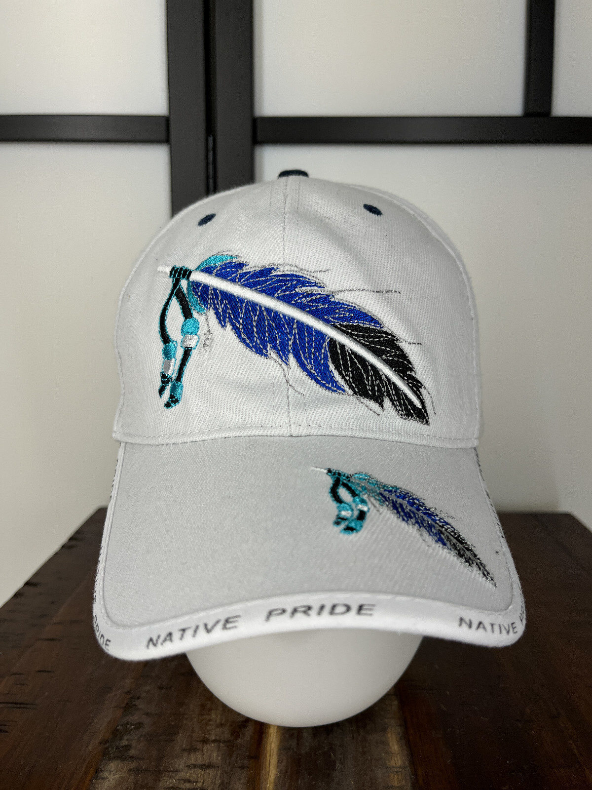 Native Pride Feather Hat Cap Strap Back Adult One… - image 1