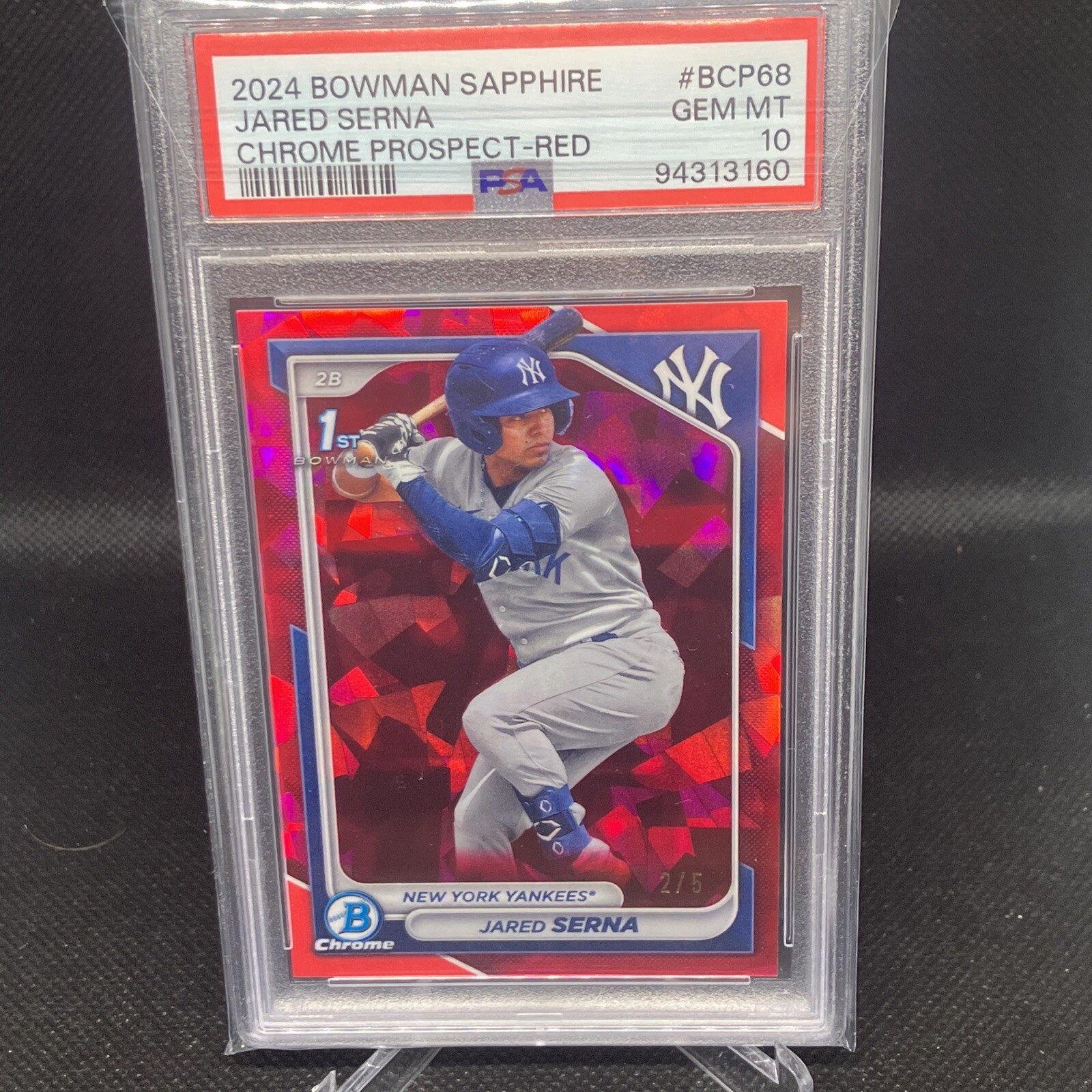 2024 Bowman Sapphire Jared Serna 1st Bowman Red /5 BCP-68