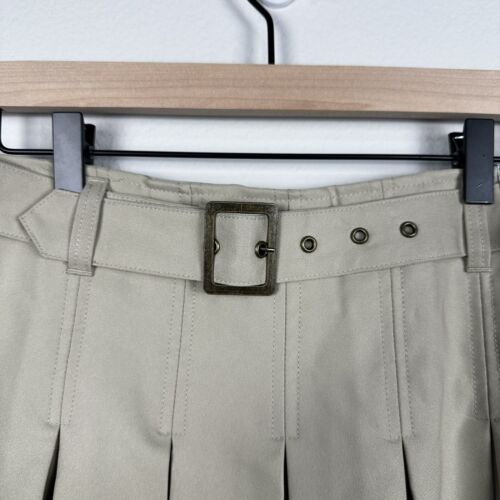 FRENCH TOAST Pleated Scooter Short Skirt Girls Size 20 Khaki Tan Uniform Belt - Picture 3 of 7