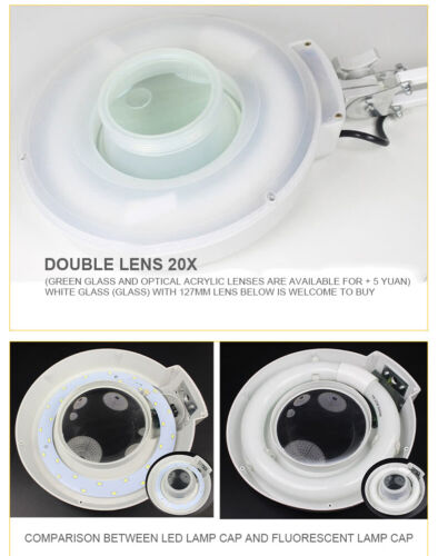 10/20X Lupe LED Werkbank Schreibtischlampe Lesen Vergrößerungsglas Linse - Bild 6 von 12