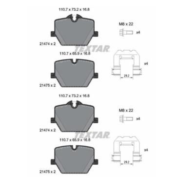 2x Textar 2147401 Bremsbelagsatz Scheibenbremse Hinten für BMW Toyota Alpina