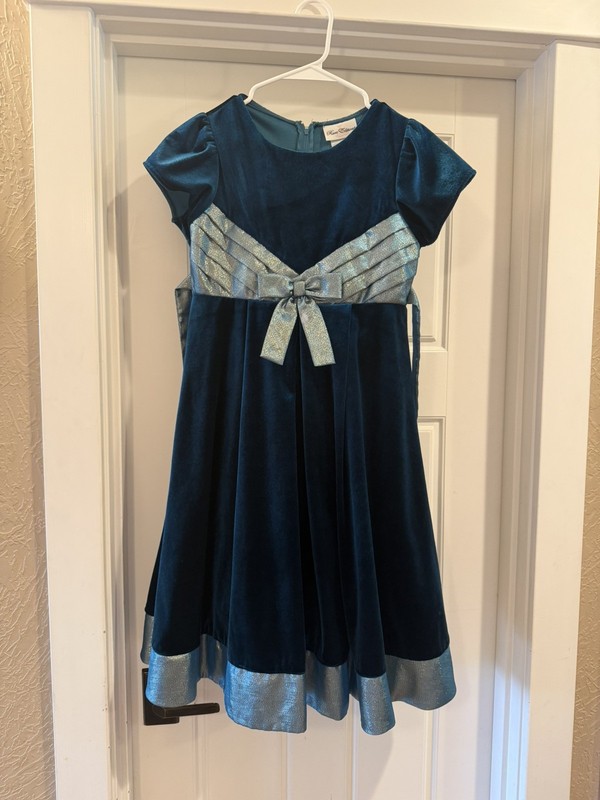 Rare Editions Girls Dress Size 16 teal Green Party 