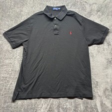 Ralph Lauren Polo Shirt Mens 2XB Big Black Short Sleeve Pony Casual Preppy