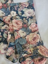 2 Vtg JCPenney's Floral Roses Valance 17"X70" Pink Blue Green  2 