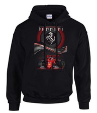 Ferrari Car Logo Black Hoodie Sports Racing Style Reprint S-3xl