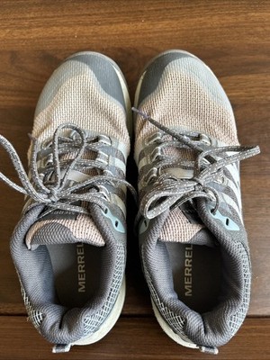 Merrell, Antora, Hiking, Trail Running Sneaker, Blue And Silver, Women s 6.5