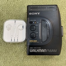 Sony Walkman WM-FX38 Mega Bass Cassette Player With New Apple Wired Earbuds