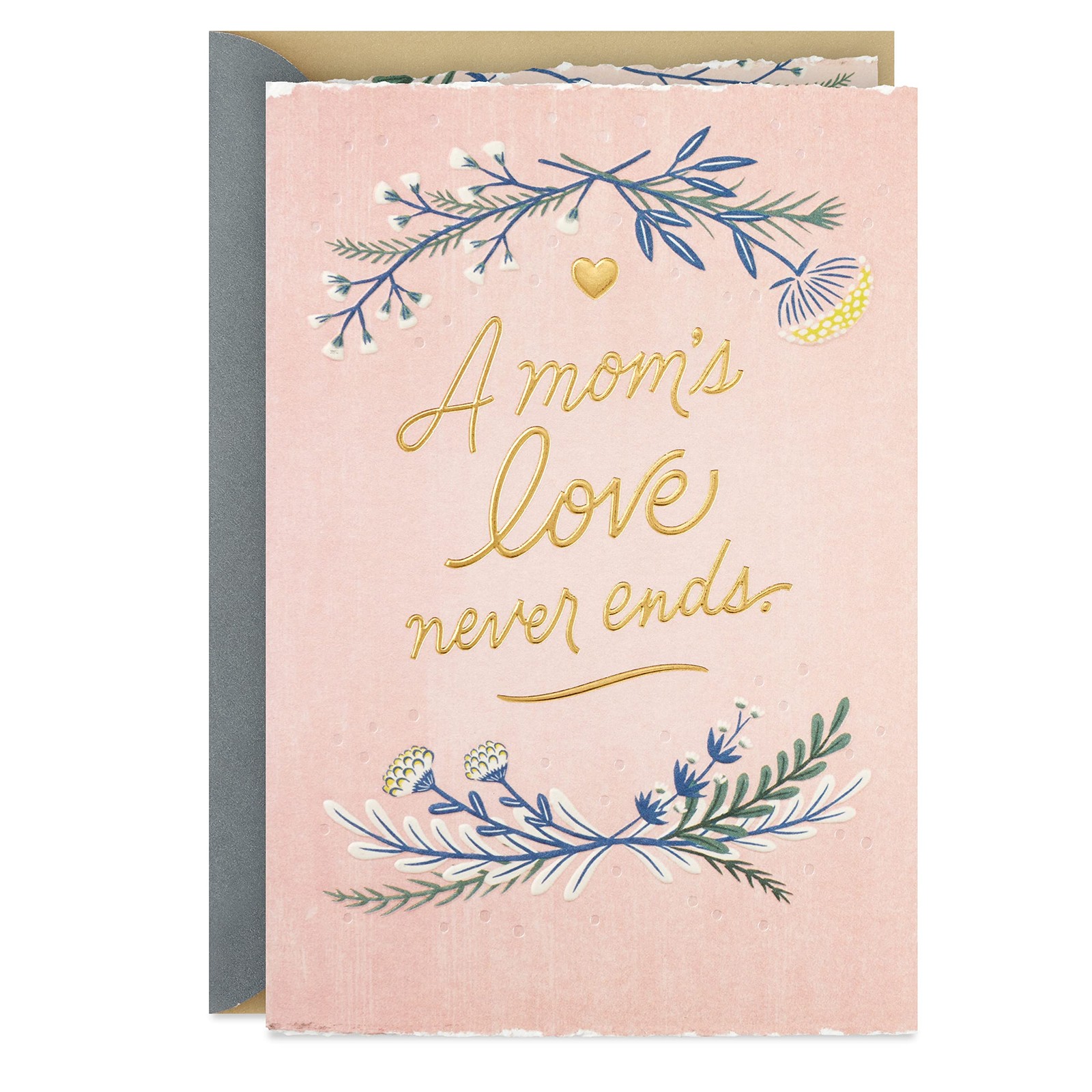 Hallmark Sympathy Card for Loss of 5 x 7.2 inches, A Mom's Love Never Ends