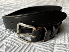 Vintage Unisex Black Belt Genuine Top Grain Cowhide USA Size 36 Classic Staple