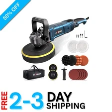 1600W Rotary Car Buffer Polisher with 7-Speed Settings - Lightweight & Versatile