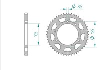 Kettenrad Stahl 48-ZäHne 428-Teilung FüR Rieju Marathon 125 Lc Cross Bj. 2015