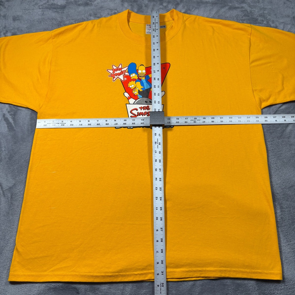 Vintage 90s Jerzees T-Shirt Mens 2X Yellow The Simpsons Bowling 