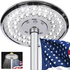 Flagpole Light Solar Powered, Auro 4 Silver Flag Pole Light 48 Large LED for ...