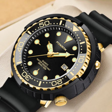 TUNA QUARTZ DIVER STYLE WATCH,, FOXBOX HOMAGE, Black and Gold dive,, divers,,