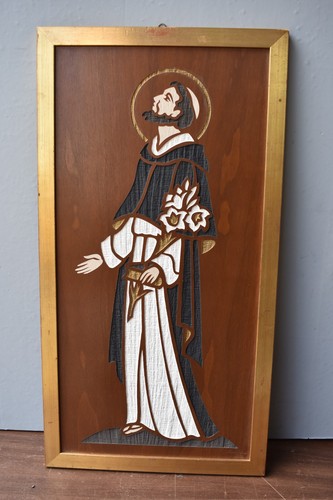 Older Etched Wood Panel in Gilded Frame, St. Dominic (CU532) chalice co - Picture 8 of 10