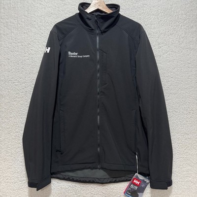 Helly Hanson Alive Paramount Softshell Hood Full Zip Jacket Mens L Black Logo